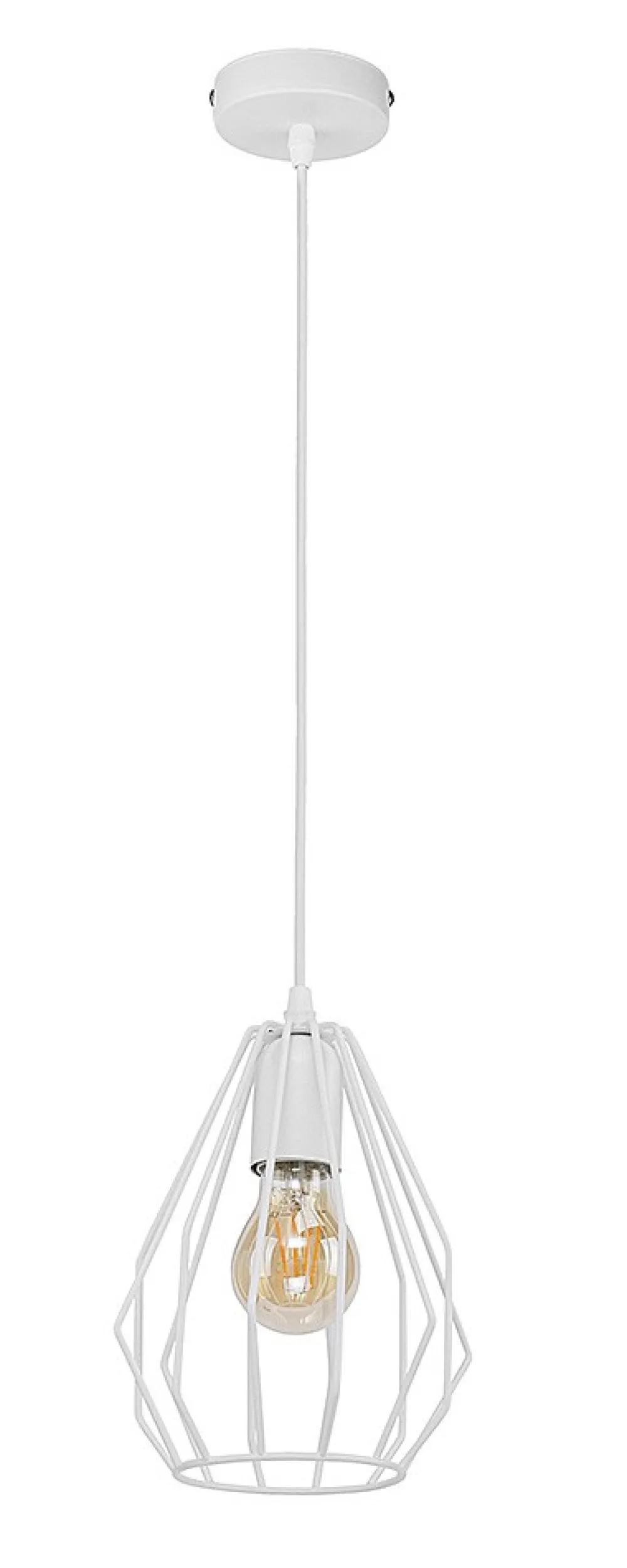 Lampa Wisząca BRYLANT Biały Metalowy Klosz 1xE27 * TK Lighting New
