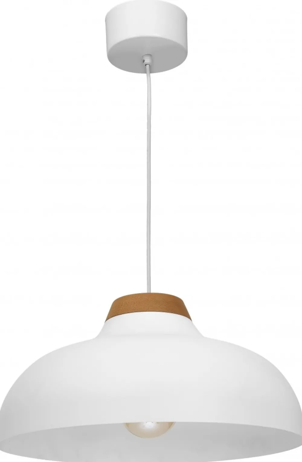 Lampa Wisząca BURGOS Biały Metalowy Klosz 1xE27 40cm * Luminex Sale