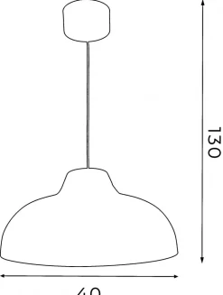 Lampa Wisząca BURGOS Czarny Biały Metalowy Klosz 1xE27 40cm