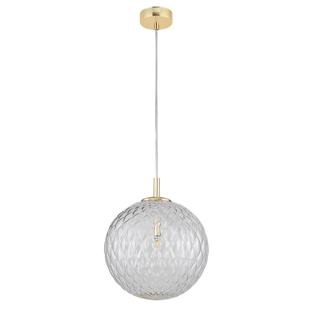 Lampa Wisząca CADIX Złoty Szklany Klosz 1xG9 30cm * TK Lighting Outlet
