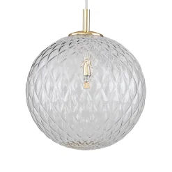Lampa Wisząca CADIX Złoty Szklany Klosz 1xG9 30cm * TK Lighting Outlet