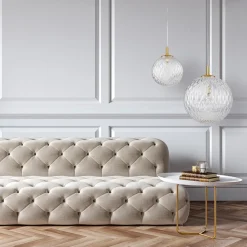 Lampa Wisząca CADIX Złoty Szklany Klosz 1xG9 30cm * TK Lighting Outlet