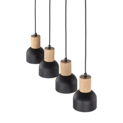 Lampa Wisząca CAIRO Czarny Metalowe Klosze 4xE27 * TK Lighting Outlet