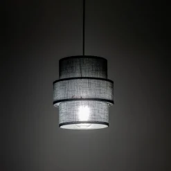 Lampa Wisząca CALISTO Czarny Abażur 1xE27 20cm