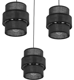 Lampa Wisząca CALISTO Czarny Abażury 3xE27 * TK Lighting Hot