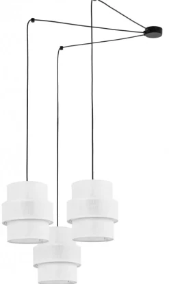 Lampa Wisząca CALISTO Czarny Biały Abażury 3xE27 * TK Lighting Best