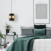 Lampa Wisząca CALISTO Czarny Złoty Abażur 1xE27 20cm * TK Lighting Outlet