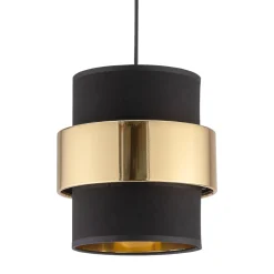 Lampa Wisząca CALISTO Czarny Złoty Abażur 1xE27 20cm * TK Lighting Outlet
