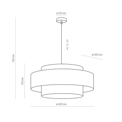 Lampa Wisząca CALISTO Złoty Czarny Abażur 1xE27 50cm * TK Lighting New