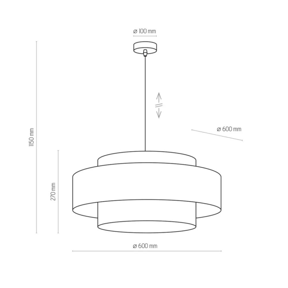 Lampa Wisząca CALISTO Złoty Czarny Abażur 1xE27 50cm * TK Lighting New