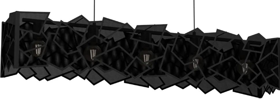 Lampa Wisząca CAMO Czarny Metalowy Klosz 5xE27