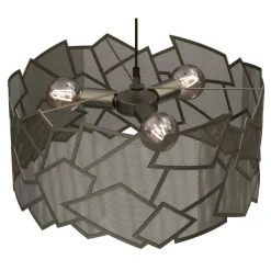 Lampa Wisząca CAMO Złoty Szary Metalowy Klosz 3xE27 50cm
