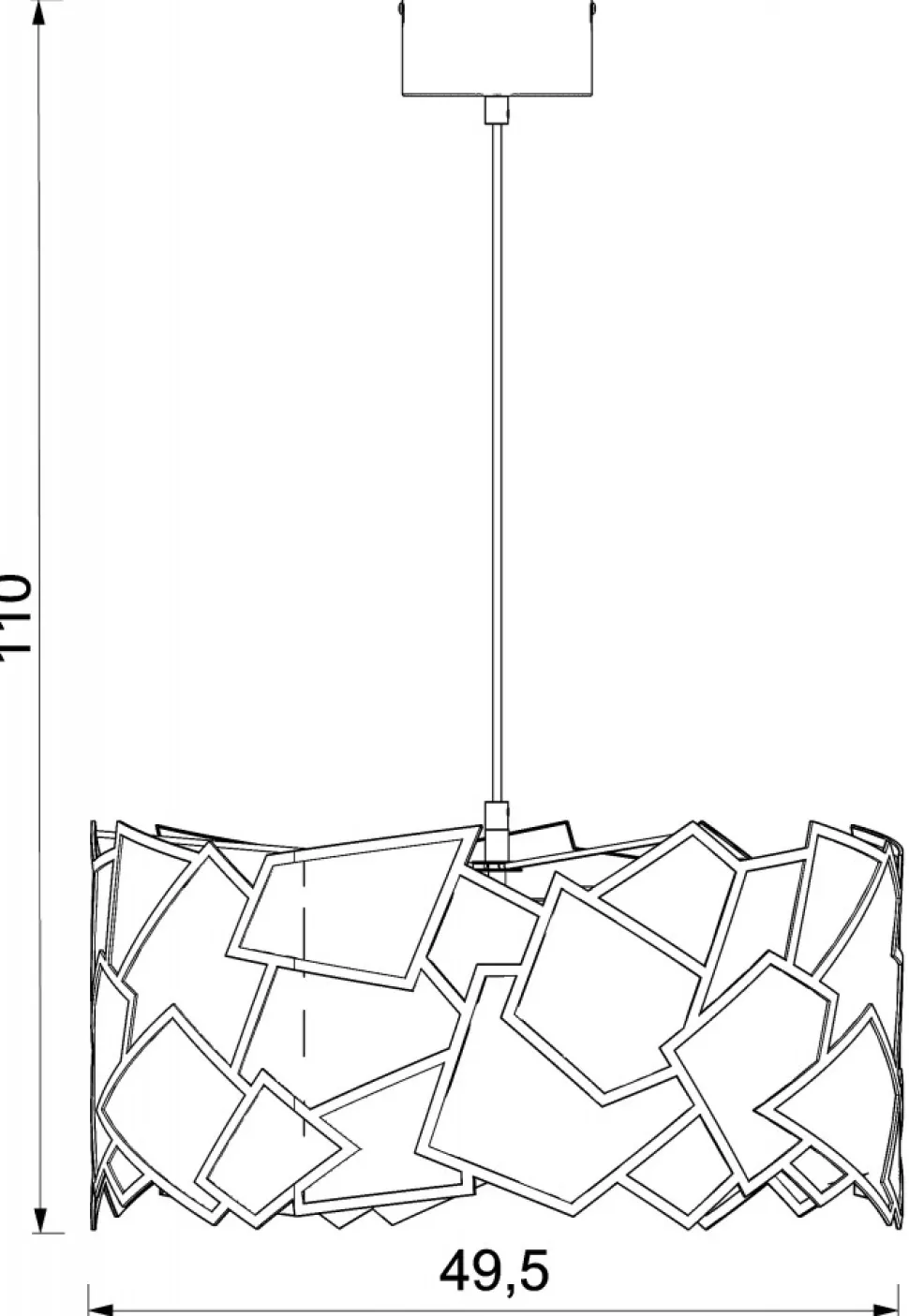 Lampa Wisząca CAMO Złoty Szary Metalowy Klosz 3xE27 50cm