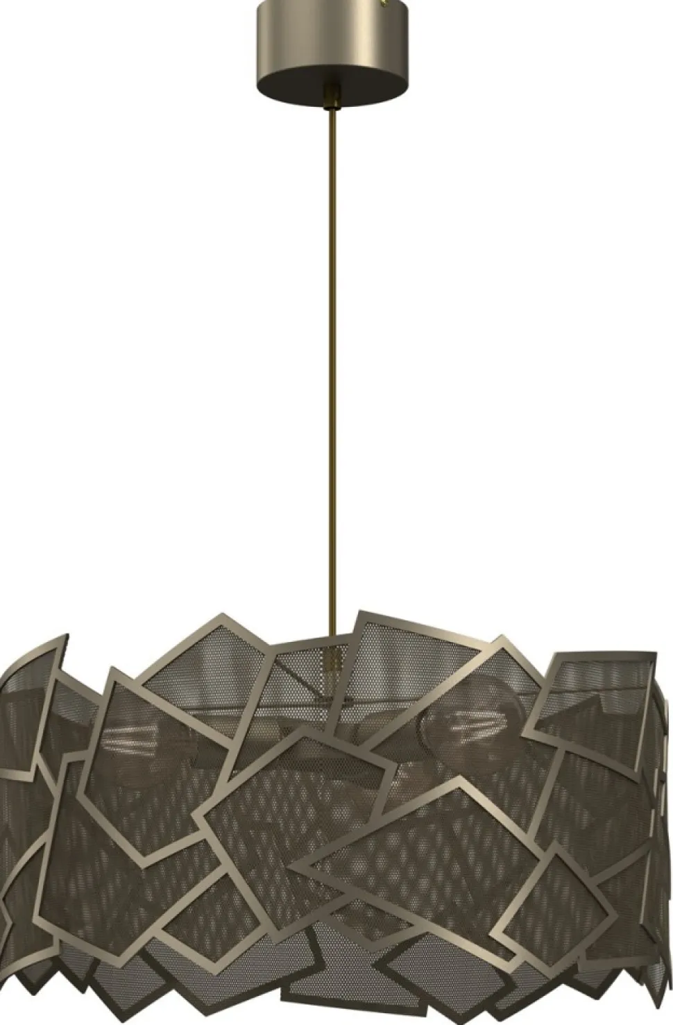 Lampa Wisząca CAMO Złoty Szary Metalowy Klosz 3xE27 50cm