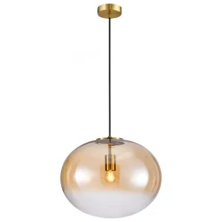 Lampa Wisząca CAMPANIA Złoty Szklany Klosz 1xE27 40cm * Eko-light