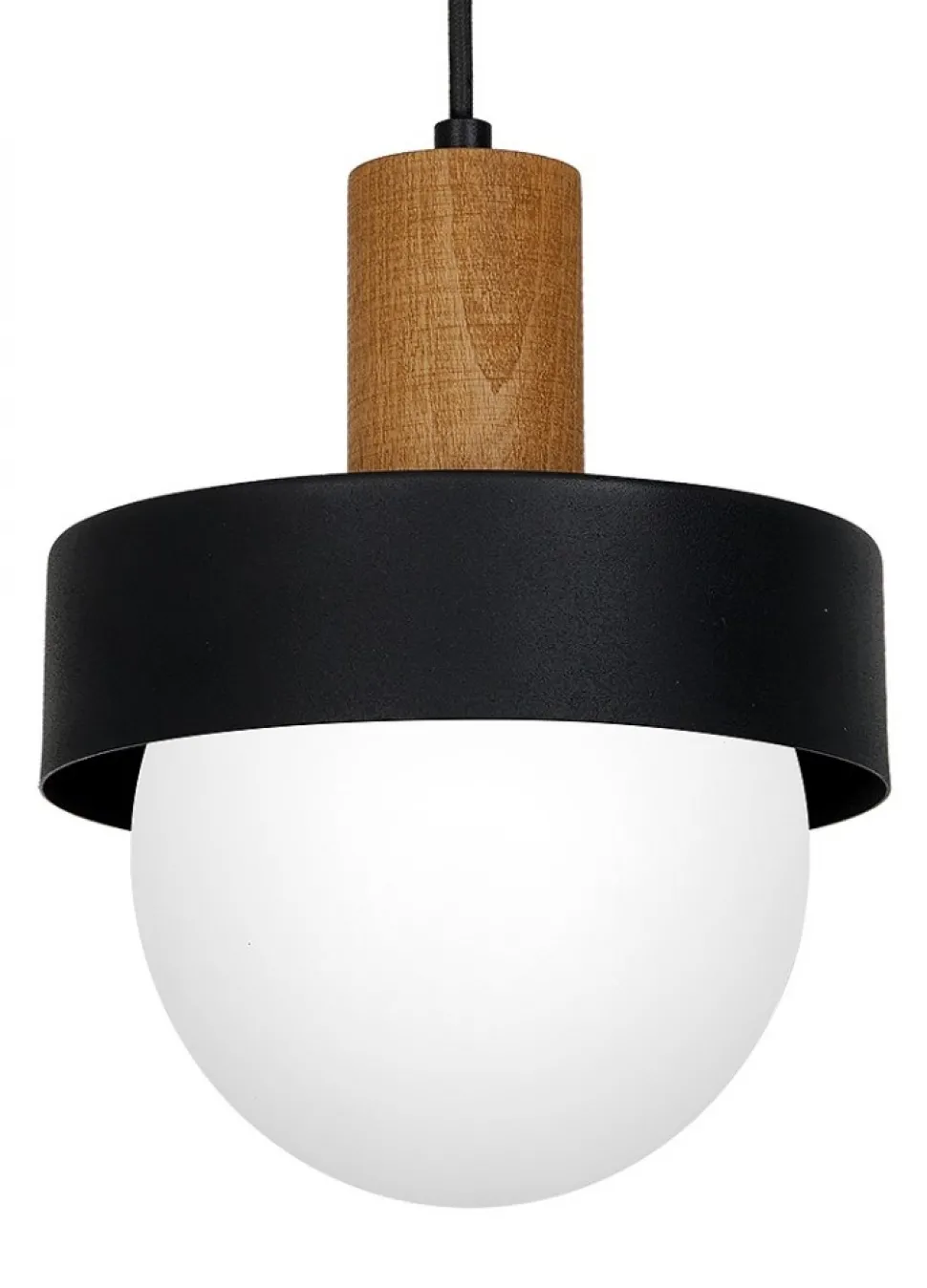 Lampa Wisząca CANAN Czarny Brązowy Szklany Klosz 1xE27 20cm