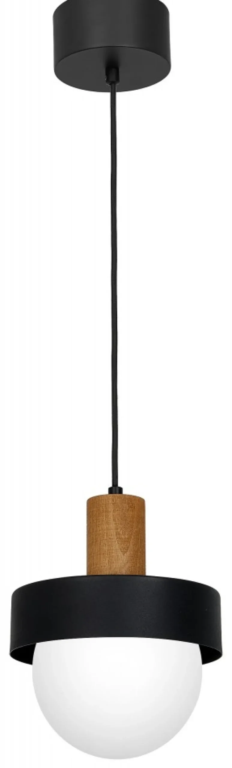 Lampa Wisząca CANAN Czarny Brązowy Szklany Klosz 1xE27 20cm