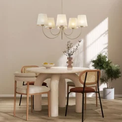 Lampa wisząca CANDI sabia beżowa 6xE27 * TK Lighting Outlet