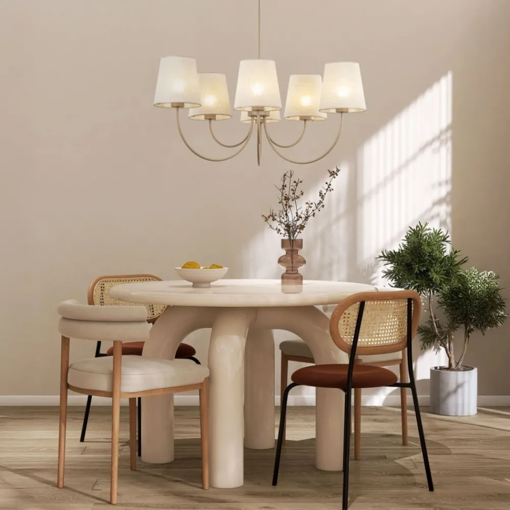 Lampa wisząca CANDI sabia beżowa 6xE27 * TK Lighting Outlet