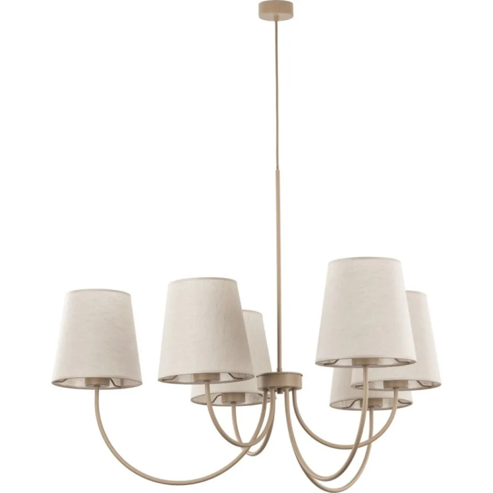 Lampa wisząca CANDI sabia beżowa 6xE27 * TK Lighting Outlet