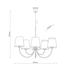 Lampa wisząca CANDI sabia beżowa 6xE27 * TK Lighting Outlet