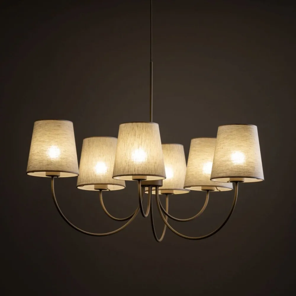 Lampa wisząca CANDI sabia beżowa 6xE27 * TK Lighting Outlet