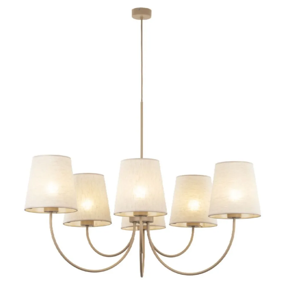 Lampa wisząca CANDI sabia beżowa 6xE27 * TK Lighting Outlet