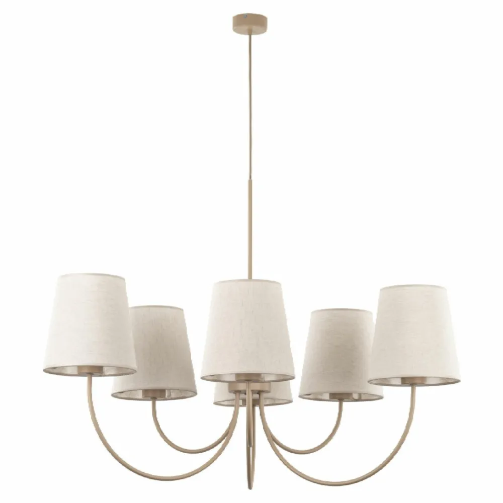 Lampa wisząca CANDI sabia beżowa 6xE27 * TK Lighting Outlet