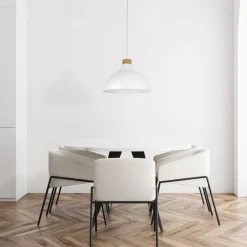 Lampa Wisząca CAP Biały Metalowy Klosz 1xE27 34cm * TK Lighting Online