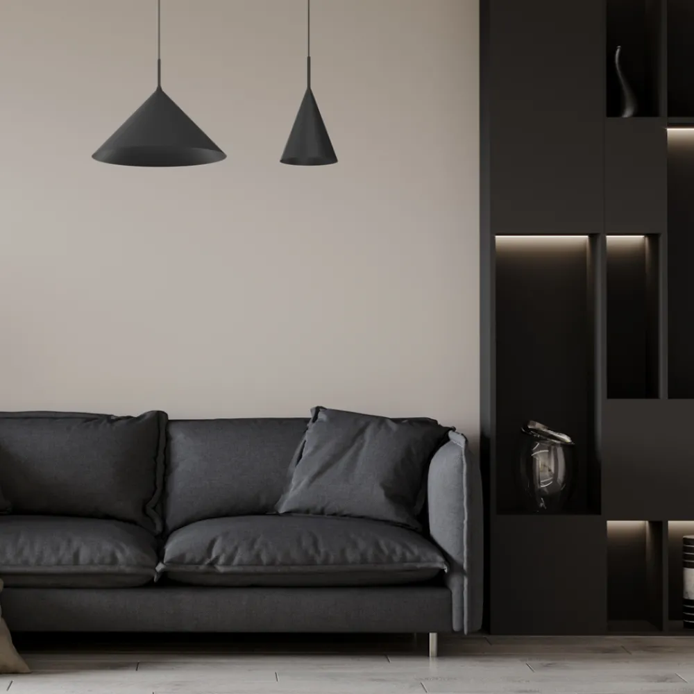 Lampa wisząca CAPITAL Czarna Metalowa 1xGX53 46cm * Eko-light Best
