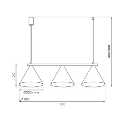 Lampa wisząca CAPITAL Czarna Metalowa 3xGX53 * Eko-light Hot