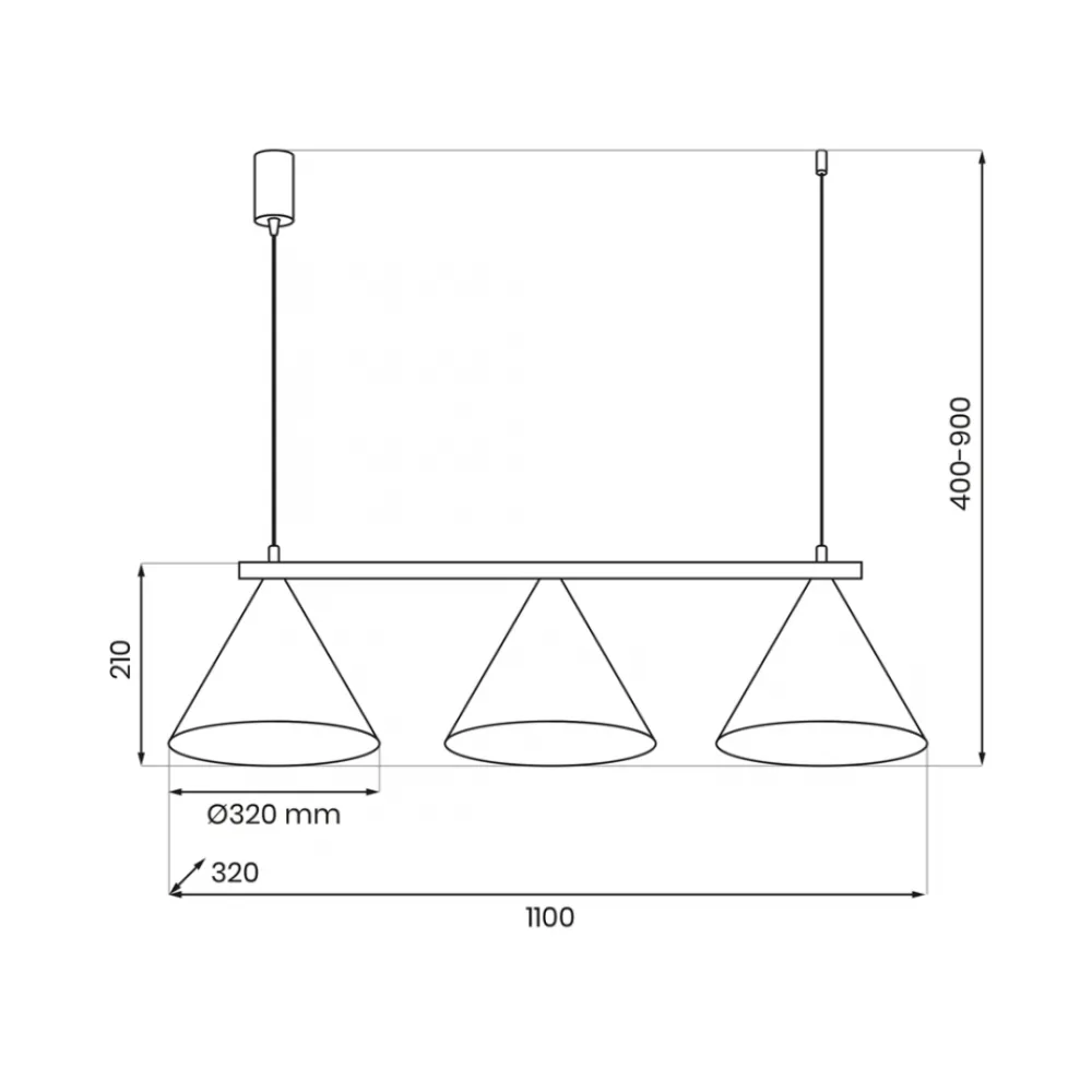 Lampa wisząca CAPITAL Czarna Metalowa 3xGX53 * Eko-light Hot