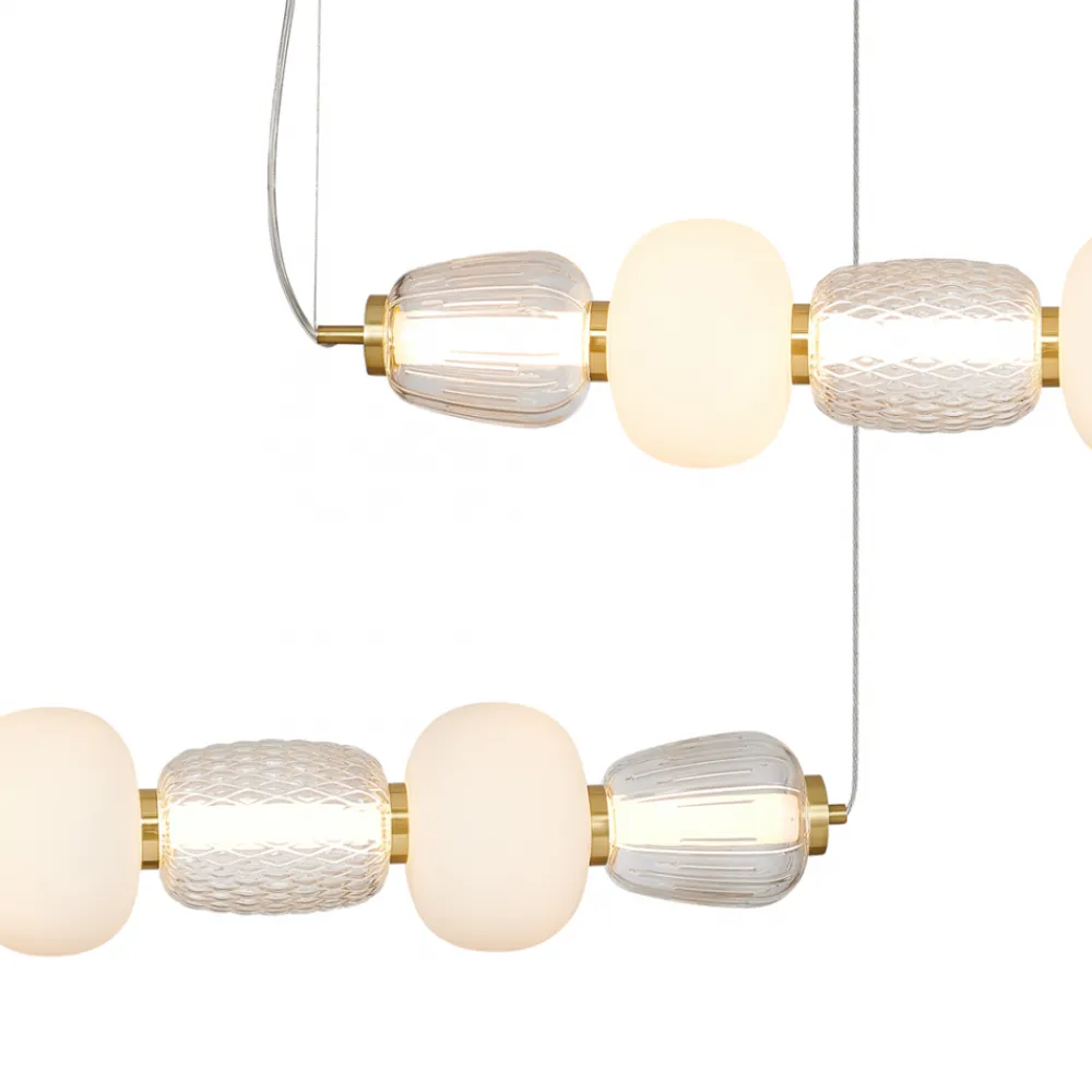 Lampa Wisząca CARO Złoty Szklane Klosze 42W LED * Eko-light Online