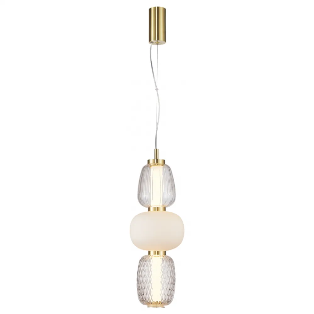Lampa Wisząca CARO Złoty Szklane Klosze 28W LED 17cm * Eko-light New