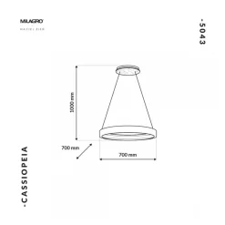 Lampa Wisząca CASSIOPEIA Czarny Marmur 8,5W LED 70cm * Eko-light