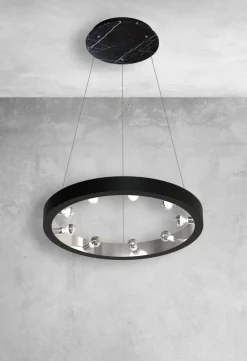 Lampa Wisząca CASSIOPEIA Czarny Marmur 9xE14 70cm * Eko-light Hot