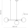 Lampa Wisząca CELESTE Czarny Szklane Klosze 3xE27 * TK Lighting Online