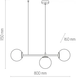 Lampa Wisząca CELESTE Czarny Szklane Klosze 3xE27 * TK Lighting Online