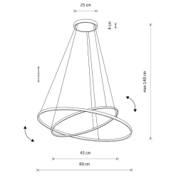 Lampa Wisząca CIRCOLO Czarny 35W LED 3000K 60,45cm * Nowodvorski