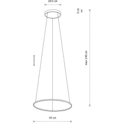Lampa Wisząca CIRCOLO Czarny 18W LED 3000K 45cm * Nowodvorski Sale