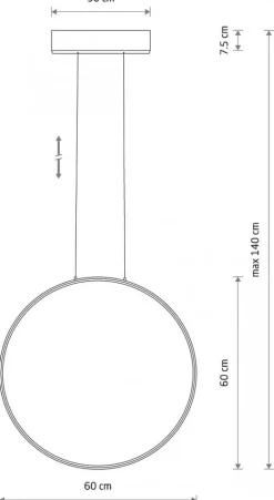 Lampa Wisząca CIRCOLO P Czarny 21W LED 3000K 60cm * Nowodvorski New