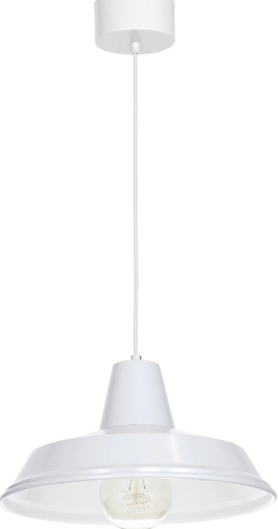 Lampa Wisząca CLASS Biały Metalowy Klosz 1xE27 36cm