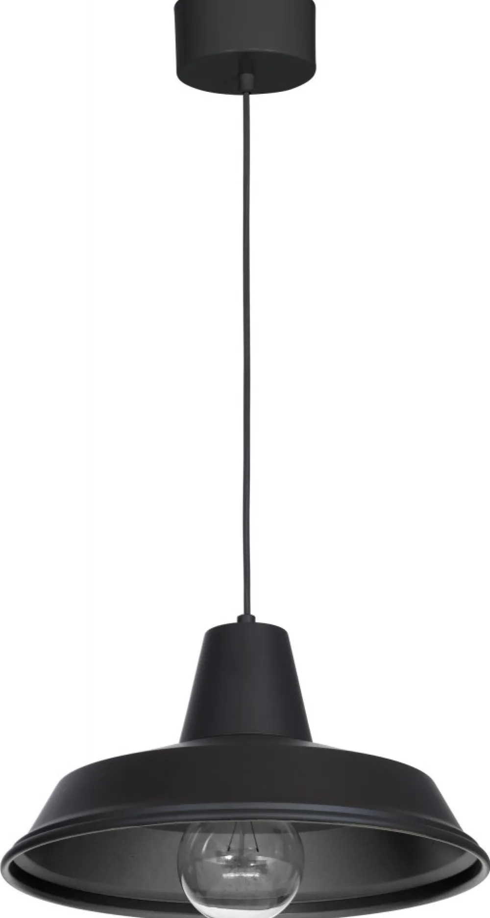 Lampa Wisząca CLASS Czarny Metalowy Klosz 1xE27 36cm * Luminex New