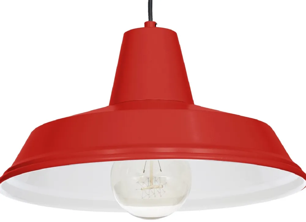 Lampa Wisząca CLASS Czerwony Biały Metalowy Klosz 1xE27 36cm * Luminex Online