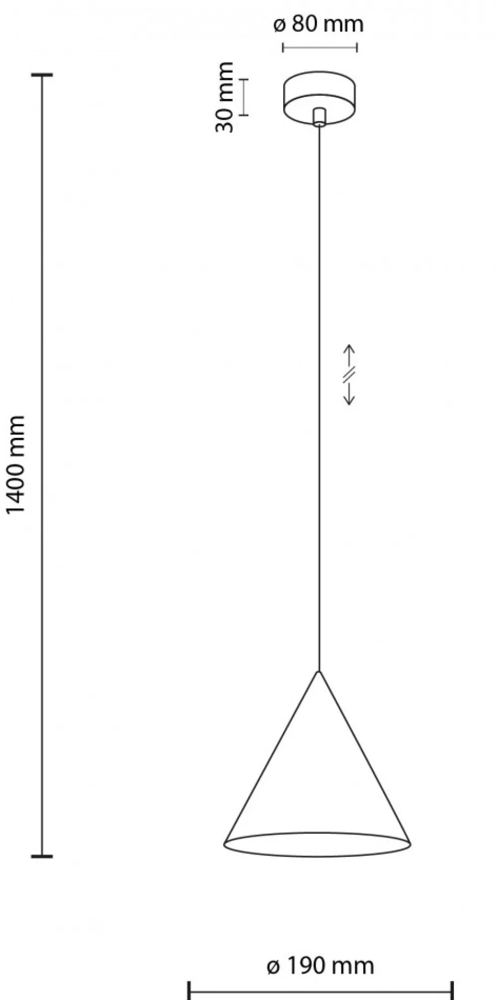 Lampa Wisząca CONO Biały Metalowy Klosz 1xE27 19cm * TK Lighting Clearance