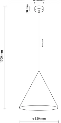 Lampa Wisząca CONO Czarny Metalowy Klosz 1xE27 32cm * TK Lighting Best