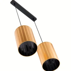 Lampa wisząca CORTINA czarna złoty klosz 2xE27 * Jupiter Best