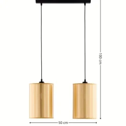 Lampa wisząca CORTINA czarna złoty klosz 2xE27 * Jupiter Best