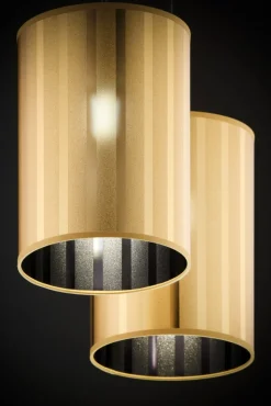 Lampa wisząca CORTINA czarna złoty klosz 2xE27 * Jupiter Best