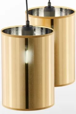 Lampa wisząca CORTINA czarna złoty klosz 2xE27 * Jupiter Best